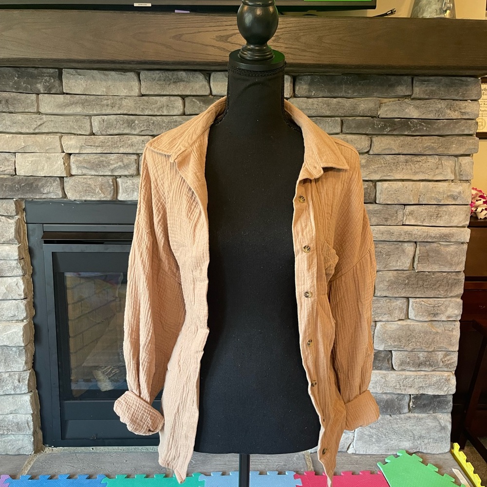 Rue21 Light Brown Button-Up Flannel